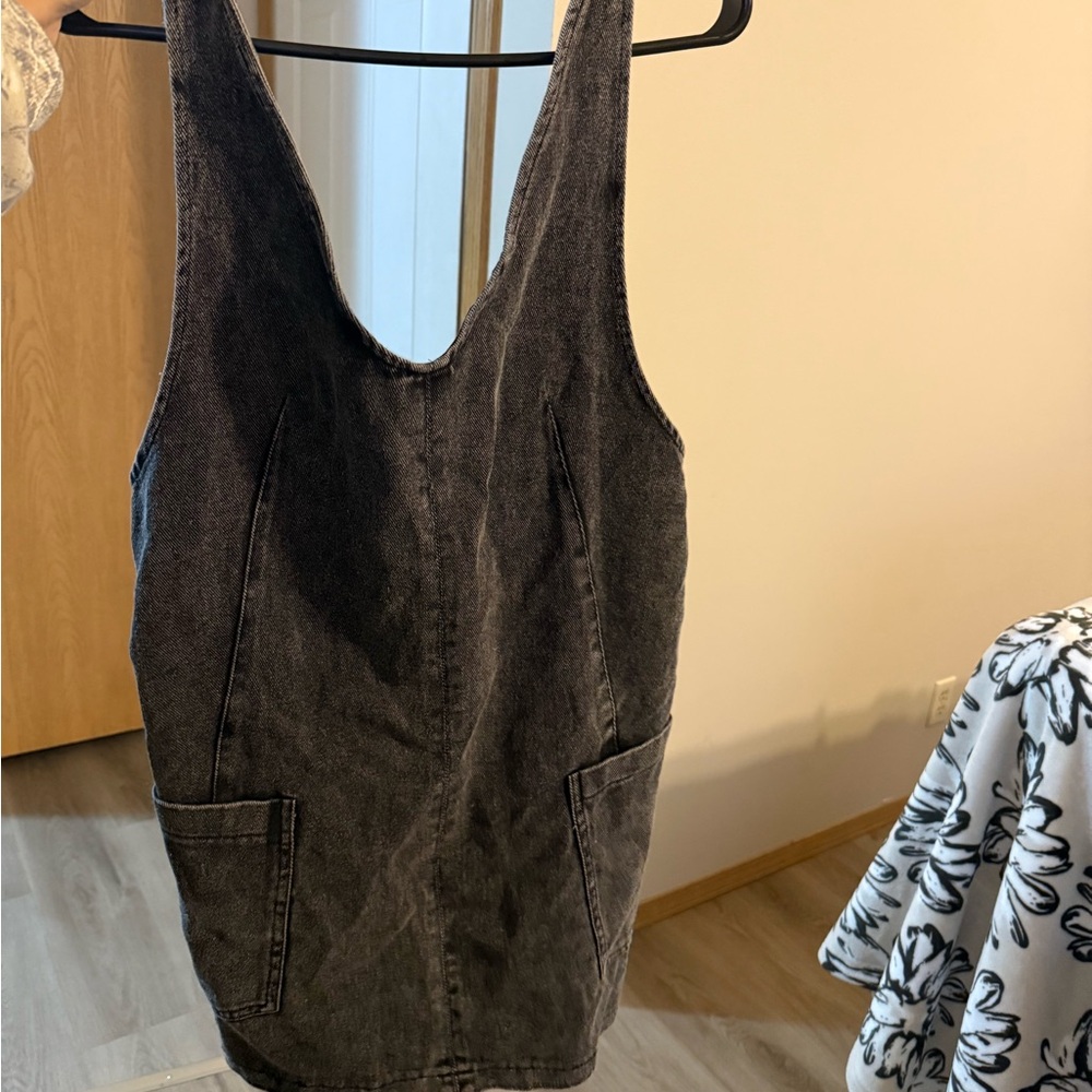 Hem & Thread Charcoal Denim Sleeveless Dress